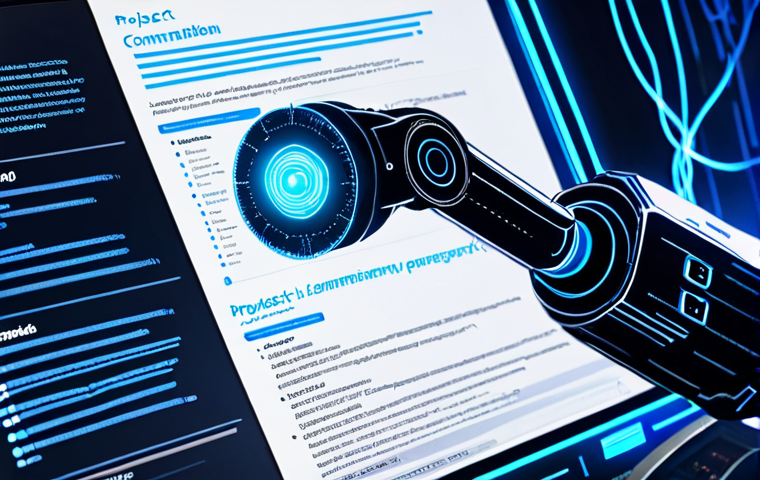 Keywords & ATS**

*Prompt:* Close-up shot of a resume being scanned by a robotic arm with glowing blue light, highlighting specific keywords like "project management," "communication," and "leadership." Abstract background with data streams and code snippets. Emphasize a sense of urgency and the importance of keyword optimization.

**